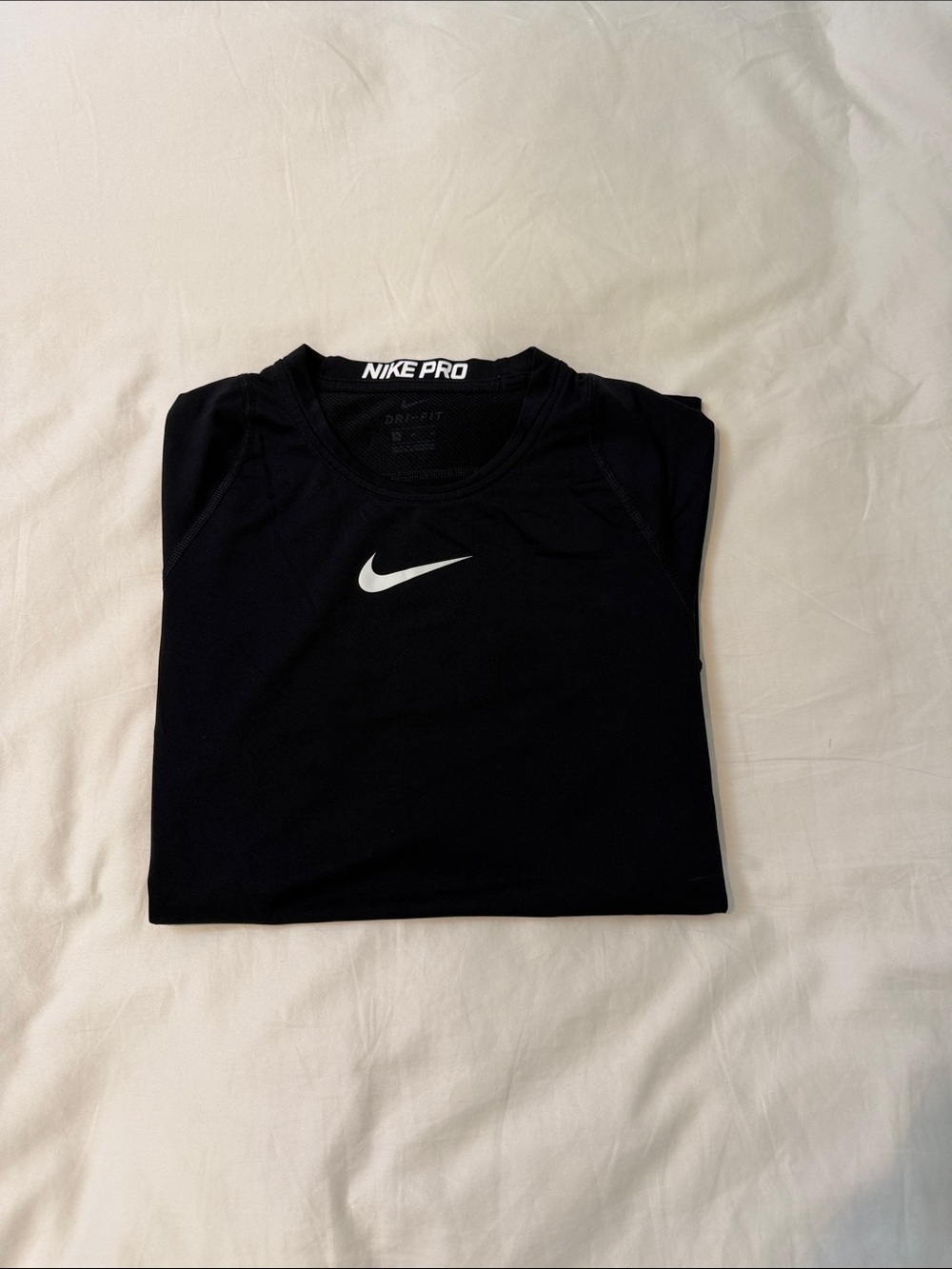 Nike Black Short-Sleeve Training Tee with White Swoosh